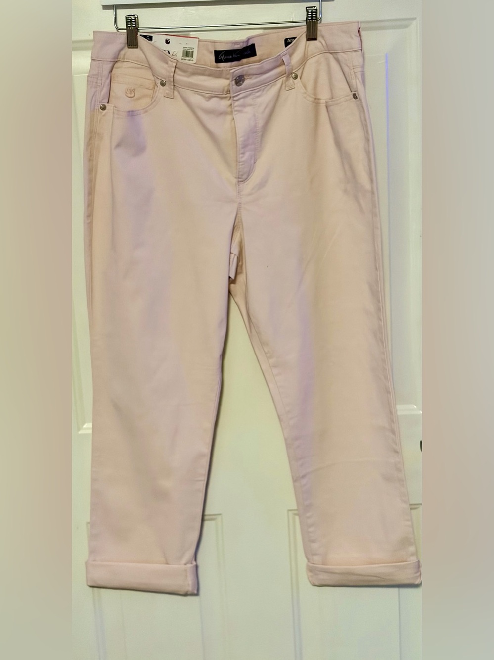 Gloria Vanderbilt Amanda 2.0 Slim Leg Jeans Pink Waist 14